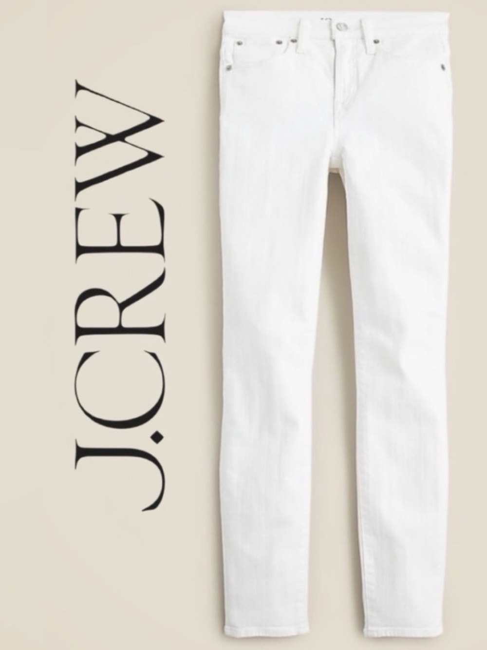 J. Crew Tall Skinny Jeans Classic White Hi Rise Capsule Preppy Minimalist Basic
